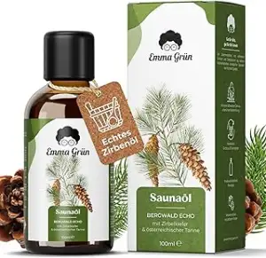 Emma Grün® Saunaaufguss Zirbe 100ml [MIT ZIRBENÖL] - Waldig-Frisches Sauna Aufgu