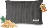 SAUNASOFA™ Zirbenkissen für Sauna – Duftkissen aus 100% Bio-Baumwolle, skandinavisches Design – Handgefertigt in Europa – Nackenstütze & Sauna Zubehör aus natürlicher Zirbe – 26x40 cm