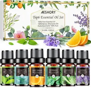 AESHORY Ätherische Öle Set für Diffuser 6 x 10ML, 100% Naturrein Aromatherapie D