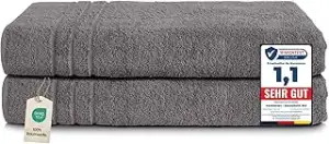 Komfortec 2er Saunatuch Set 80x200 cm aus 100% Baumwolle, XXL-Saunatücher, Sauna