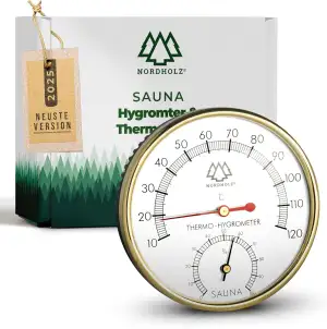 NORDHOLZ® Sauna Thermometer Hygrometer 2in1 - Zuverlässig & genau für die richti