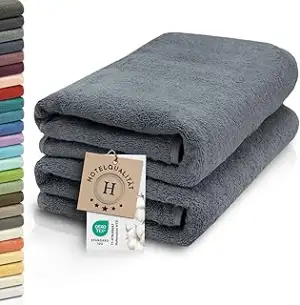 ZOLLNER 2er Set Saunatücher - weiche und saugstarke Handtücher - waschbar bis 95