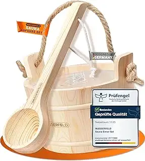Sauna Eimer Set (4 Liter) - Hochwertiger Sauna Eimer mit Kelle - Hitzebeständige