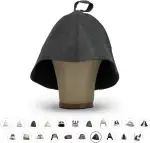 LoWell® Saunahut - Filzhut für Damen und Herren inkl. Sauna-Ratgeber - Ideales Sauna Zubehör für ein einzigartiges Wellness Erlebnis - Farbe grau - Saunamütze Saunakappe