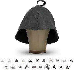LoWell® Saunahut - Filzhut für Damen und Herren inkl. Sauna-Ratgeber - Ideales S
