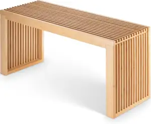 Sitzbank aus Bambus – stabile Holzbank ohne Lehne für Flur, Bad, Küche, Esszimmer oder Schlafzimmer – kleine Sitzbank Holz 90x33x43 cm – bis 250 kg belastbar