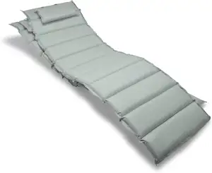 Nexos Divero Liegenauflage – 2er Set Auflage Polster für Sonnenliege Gartenliege Holzliege Saunaliege mit Kopfkissen – bequem hochwertig robust – grau