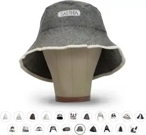 LoWell® Saunahut - Filzhut für Damen und Herren inkl. Sauna-Ratgeber - Ideales S