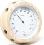 Fischer 3076.00 - Sauna-Thermometer - 155mm Bimetall-Thermometer aus Eschenholz Made in Germany