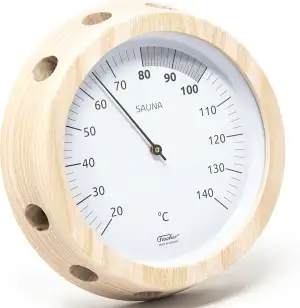 Fischer 3076.00 - Sauna-Thermometer - 155mm Bimetall-Thermometer aus Eschenholz 