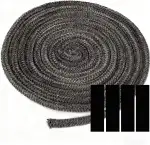 Ofendichtschnur 8mm x 3m Länge - Hochtemperatur Glasfaserschnur als Kamin Dichtung, Universelle Dichtschnur für Kaminofen, Rauchrohr, Schornstein und Ofentür