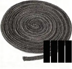 Ofendichtschnur 8mm x 3m Länge - Hochtemperatur Glasfaserschnur als Kamin Dichtung, Universelle Dichtschnur für Kaminofen, Rauchrohr, Schornstein und Ofentür