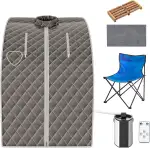 COSTWAY 3L Mini Dampfsauna mit Zerstäubungsfunktion, Heimsauna mit Fernbedienung, Wärmekabine mit einstellbarer Timer & Temperatur, Sitzsauna inkl. Zubehör, Saunakabine 78 x 87 x 101 cm (Braun)