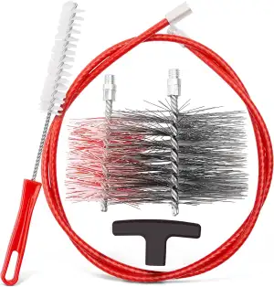 Kaminofen und Pelletofen Reinigungsset, mit Flexibler Schubstange, 80 und 150 mm