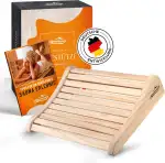 Sauna Kopfstütze Holz [100% Naturholz] - Ergonomische Saunakopfstütze Holz - Edles Sauna Zubehör Infrarotkabine - Komfortable & breite Kopfstütze Sauna Holz für Sauna & Infrarotkabine