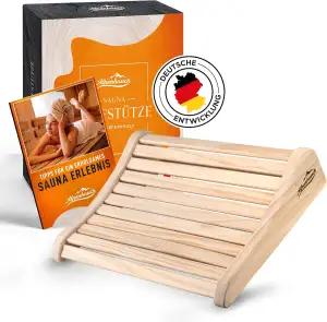 Sauna Kopfstütze Holz [100% Naturholz] - Ergonomische Saunakopfstütze Holz - Edl
