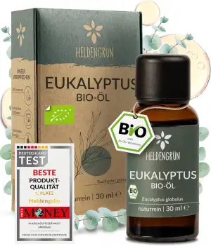 Heldengrün® BIO Eukalyptusöl [100% NATURREIN] - Natürliche Frische - Echtes Euka