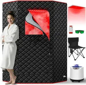 I-THERA-U Infrarot Sauna für Zuhause - Tragbare 660 & 850 nm Dampfsauna Infrared