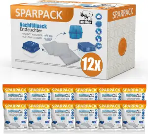 BigDean 12x 400g Luftentfeuchter Nachfüllpack Feuchtigkeitskiller Feuchtigkeits-