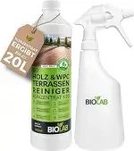 BIOLAB Holz & WPC Terrassen Reiniger Konzentrat 1:20 (1 Liter plus Sprühflasche) Terrassenreinige...