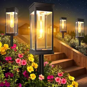 Upgraden Solarlampen für Außen Garten,6 Stück Solarleuchten für Außen,3000K Supe