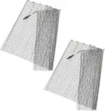 Healifty Kamin Metallgitter 2 Stück mit Rostfreiem Emailliertem Drahtgeflecht und Griffen Hitzebeständig für Kaminschutz und Teppichschutz im Wohnzimmer