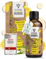 Heldengrün® BIO Saunaaufguss “Zitruszauber” [100 % NATURREIN] Saunaöl mit Zitrone, Mandarine & Lemongras – Belebendes Sauna Aufgussmittel für Liebhaber – Sauna Konzentrat für 20 Anwendungen