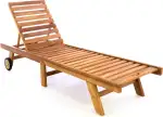 Divero klappbare Sonnenliege ESTEPONA aus Teak Holz, behandelt - Farbe: Braun