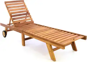 Divero klappbare Sonnenliege ESTEPONA aus Teak Holz, behandelt - Farbe: Braun