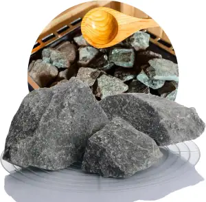 Schicker Mineral Deutsche Saunasteine 25 kg, hochwertige Diabas Aufgusssteine, h