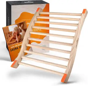 Sauna Rückenlehne aus 100% Naturholz [1 Stück] - Ergonomische Rückenlehne mit ge