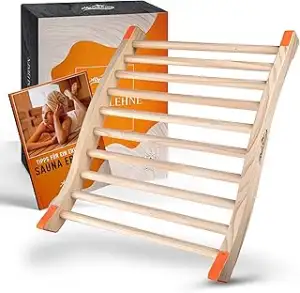 Sauna Rückenlehne aus 100% Naturholz [1 Stück] - Ergonomische Rückenlehne mit ge