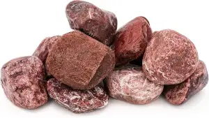 Saunasteine Roter Jaspis 15 kg – Abgerundet, 10-15 cm | Hohe Wärmespeicherung, Ä