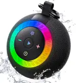 Bluetooth Lautsprecher Dusche IPX7 Shower Speaker mit Vakuum-Saugfuß 24 Std. Spielzeit Bluetooth 5.4 RGB Licht Freisprechfunktion Geschenke für Männer Frauen