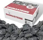 Saunasteine 20 kg OLIVIN DIABAS finnische Aufgusssteine Dampfsteine für Saunaofen Elektroofen Hol...