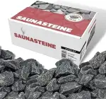 Saunasteine 20 kg OLIVIN DIABAS finnische Aufgusssteine Dampfsteine für Saunaofen Elektroofen Hol...