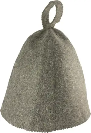 Saunahut - Farbe grau - 100% Wollfilz - Saunamütze aus Filz für Damen und Herren