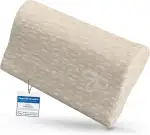 1 Premium Kissen für Sauna, Hängematte, Strand, Nackenstütze, Reisekissen | Design: Wave | Maße: 30 x 20 cm, Bezug100% Leinen, Polster PUR (Natural/White)