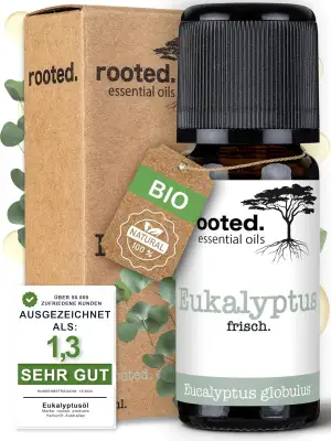 rooted.® BIO Eukalyptusöl 10ml [100% NATURREIN] - Echter Eukalyptus - Eucalyptus