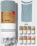 Luum® Strandtuch groß 100x200 Hamamtuch Saunahandtuch Badetuch Handtuch Yogatuch Duschtuch Strandhandtuch Saunatuch Reisehandtuch Turkish Towels, Damen Herren, 100% Baumwolle, Petrol