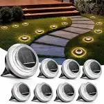 8 Stück Solar Bodenleuchten Außen, LED Solarleuchten Garten IP65 Wasserdicht, Solarlampen für Auß...