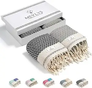 MEVLYS Saunatuch Hamamtuch [2er Pack] Strandtuch Saunahandtuch Badetuch Duschtuc