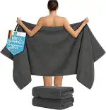 Hammetex Saunahandtücher 80x200 cm 2er Set – Extra Große Duschtücher – 100% Baumwolle Frottier – ...