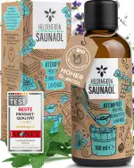 Heldengrün® BIO Saunaaufguss “Atemfrei” [100 % NATURREIN] Saunaöl mit Eukalyptus, Pfefferminz & Lavendel – Befreiendes Sauna Aufgussmittel für Liebhaber – Sauna Konzentrat für 20 Anwendungen