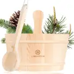 Liebenstein® Sauna Eimer mit Kelle [4L] – handgefertigt aus finnischem Kiefernholz – hochwertiges...