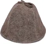 Saunahut 100% Wollfilz mit Haken für Damen und Herren, Wellness Mütze Filz Saunamütze