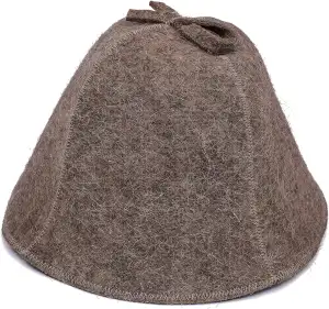 Saunahut 100% Wollfilz mit Haken für Damen und Herren, Wellness Mütze Filz Sauna