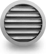 SYSTERM Aluminium Lüftungsgitter Abluftgitter Rund Gitter mit Insektennetz. Alugitter (Ø 150)