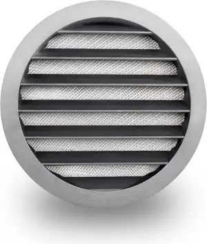 SYSTERM Aluminium Lüftungsgitter Abluftgitter Rund Gitter mit Insektennetz. Alug