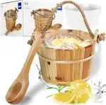 Kela Saunakübel Ø21 cm mit Holzkelle aus hochwertiger Fichte Sauna-Set incl. Kunststoffeinsatz